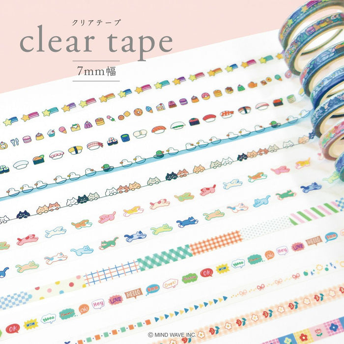 Mind Wave 'Pop Colour' Series Clear Tape - Peeking Cat