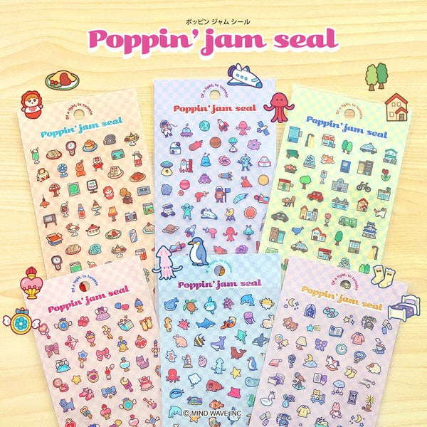 Mind Wave 'Poppin' Jam' Series Clear Stickers - Retro