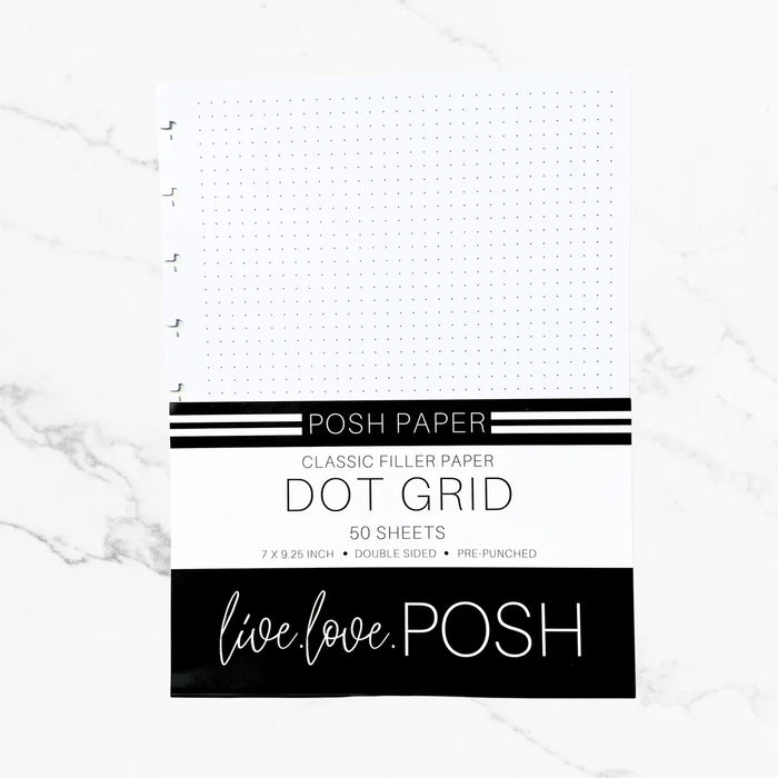 Posh Paper CLASSIC Filler Paper - Dot Grid - 50 Sheets