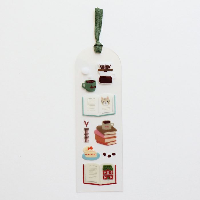 Clear Bookmark - Book & Coffee