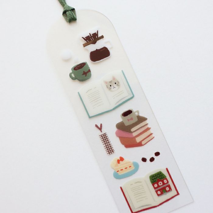 Clear Bookmark - Book & Coffee