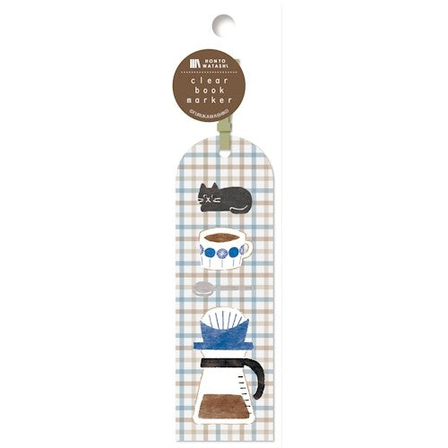Clear Bookmark - Cat Blue Check