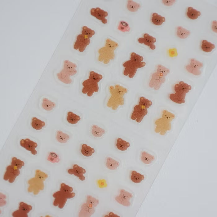 Mini Clear Sticker Sheet Set - Bear