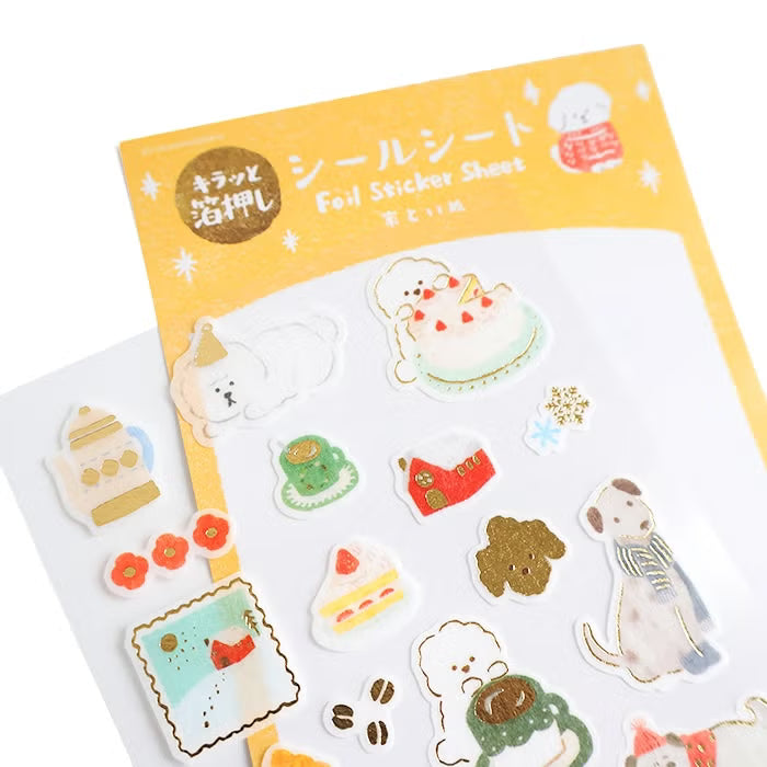 Foil-Stamped Sticker Sheet - House & Dog