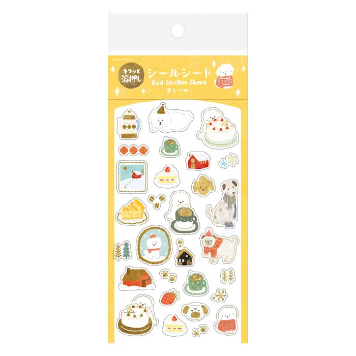Foil-Stamped Sticker Sheet - House & Dog
