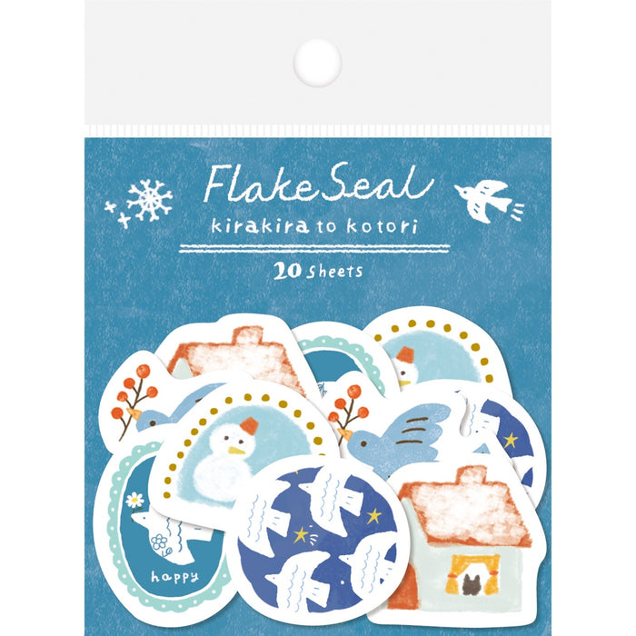 Winter Series Paper Flake Stickers - Blue Bird