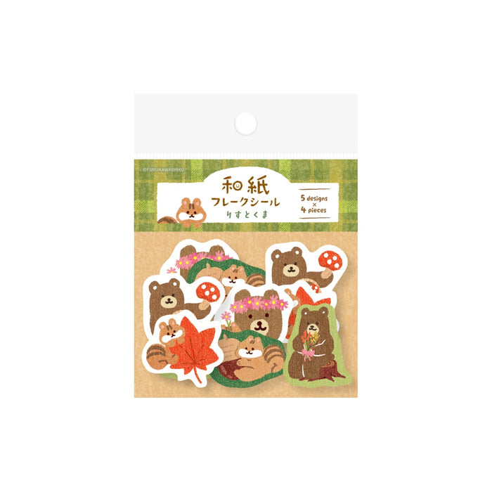 Paper Flake Stickers - Squirrel & Bear