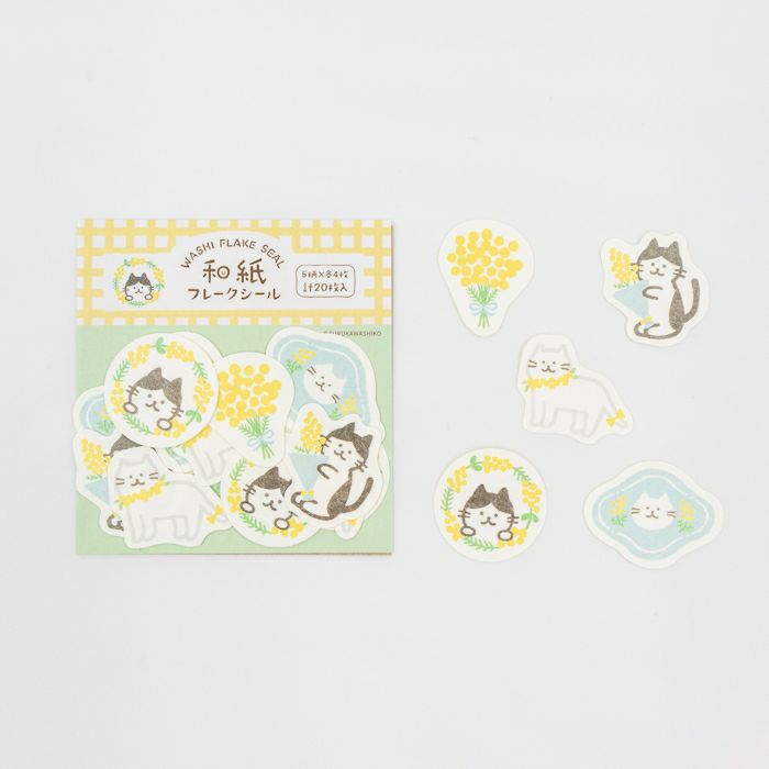 Paper Flake Stickers - Mimosa & Cats