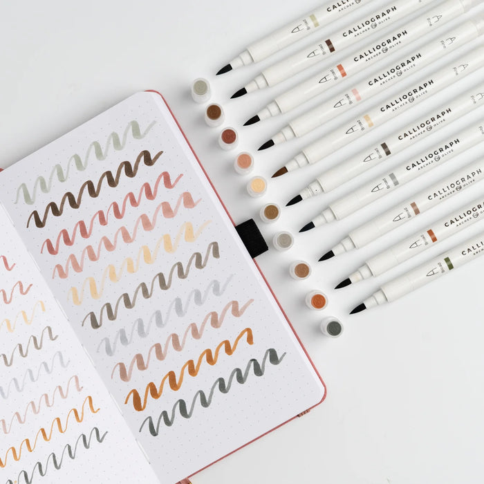 Calliograph Dual-Tipped Brush Pens Set of 10 - Quiet Corners