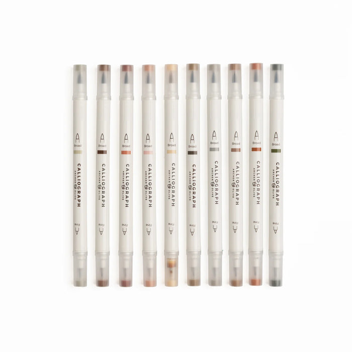 Calliograph Dual-Tipped Brush Pens Set of 10 - Quiet Corners