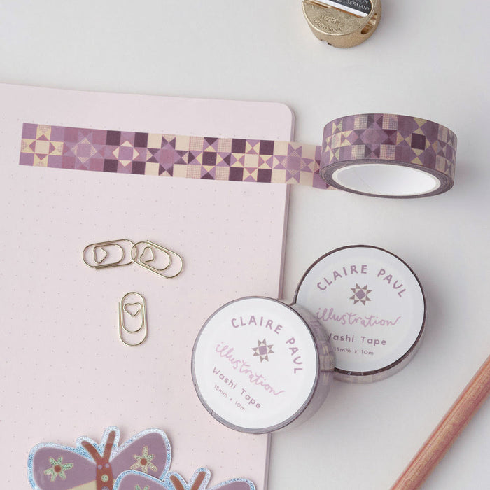 Patchwork Star Washi Tape - Pink