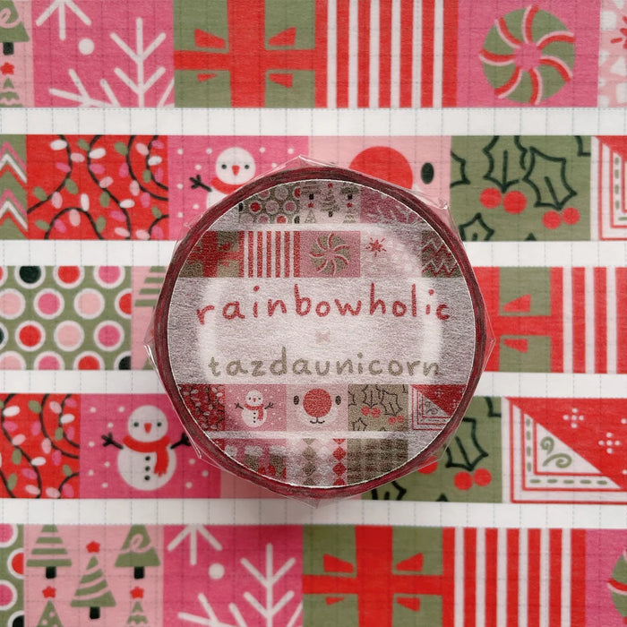 rainbowholic x Tazdaunicorn Washi Tape - Holiday Patchwork