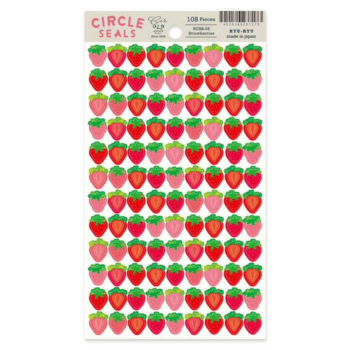 Circle Seal Stickers - Strawberries