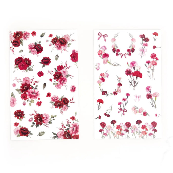 Red Florals Sticker Book