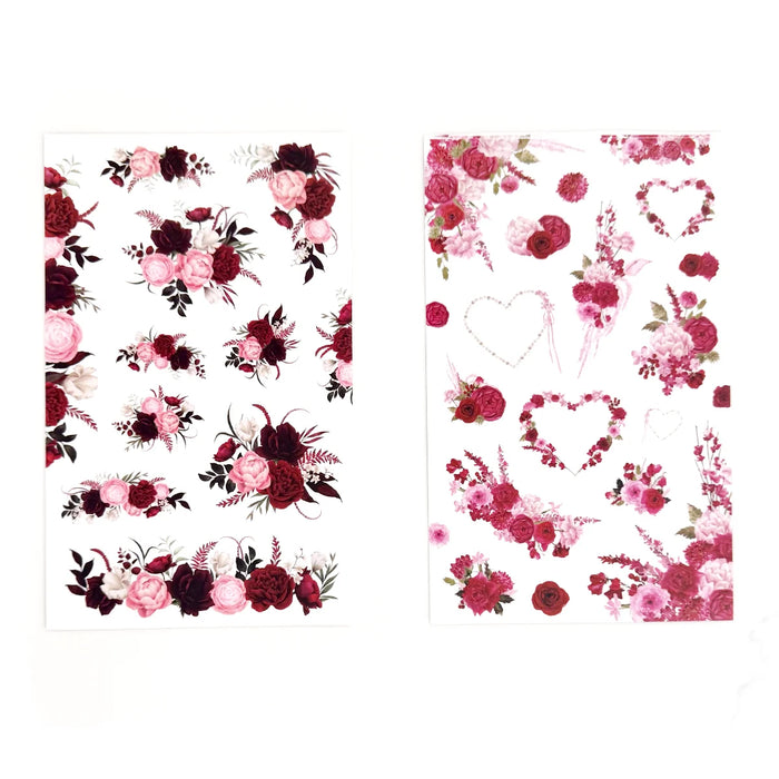 Red Florals Sticker Book