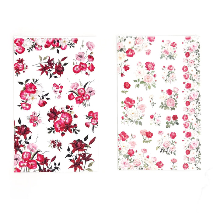 Red Florals Sticker Book