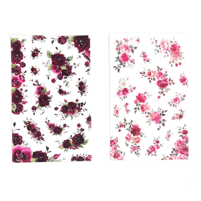 Red Florals Sticker Book