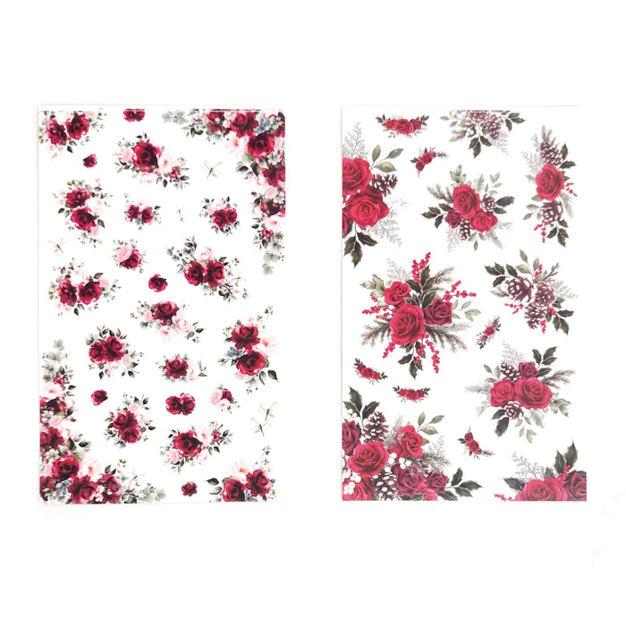 Red Florals Sticker Book