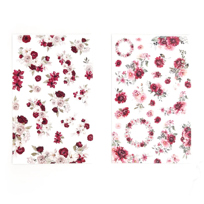 Red Florals Sticker Book