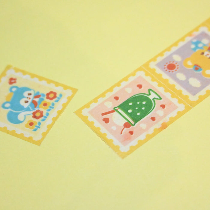 rainbowholic x Ochame Friends Washi Tape - Retro Stamp (Perforated)