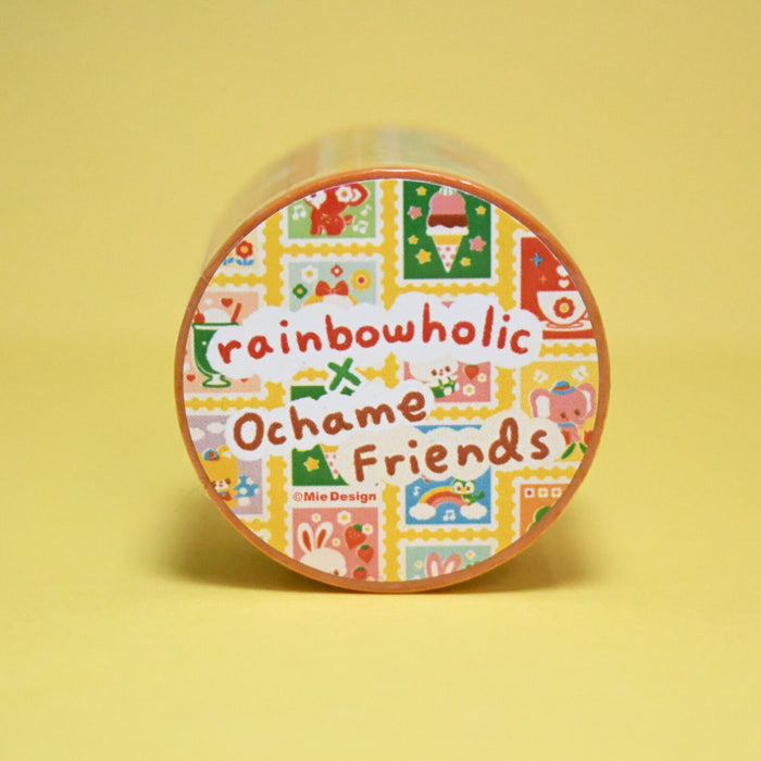 rainbowholic x Ochame Friends Washi Tape - Retro Stamp (Perforated)