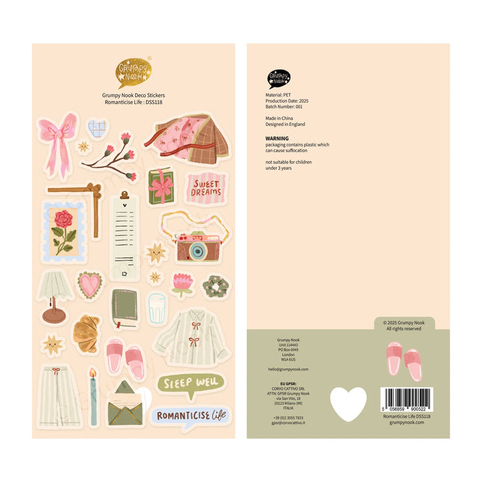 Romanticise Life Clear Deco Sticker Sheet