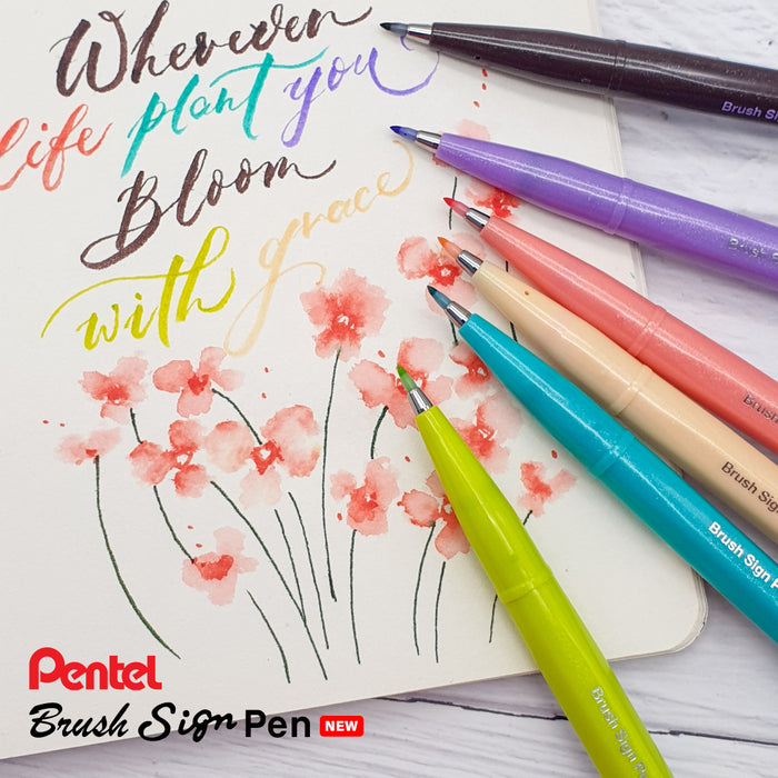 Pentel Arts 'Brush Up!' Brush Pens - Landscape Colours 6pk