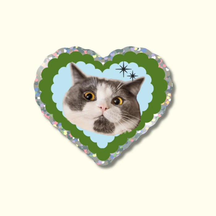 Love Cat Glitter Vinyl Sticker