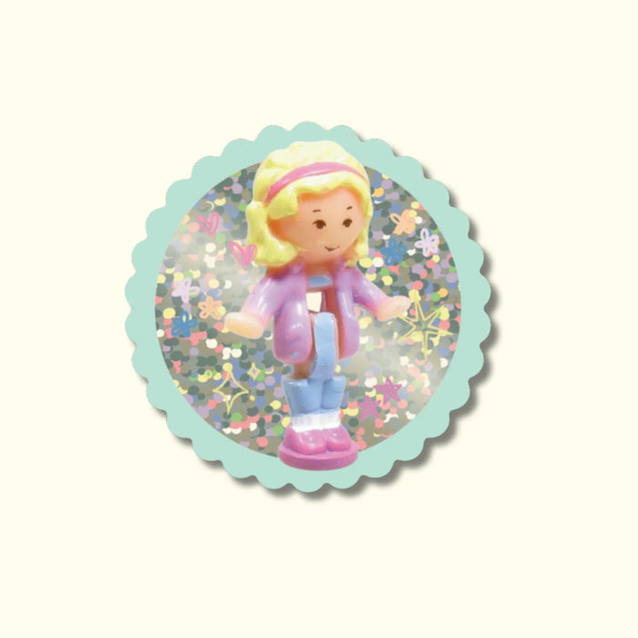 Polly Pocket Girl Glitter Vinyl Sticker