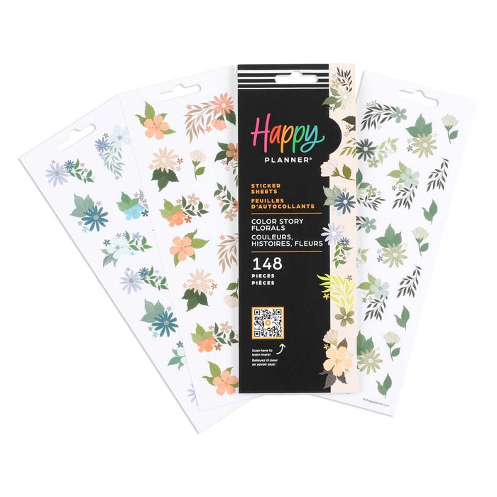 The Happy Planner 'Colour Story Florals' Sticker Book - 8 Sheets