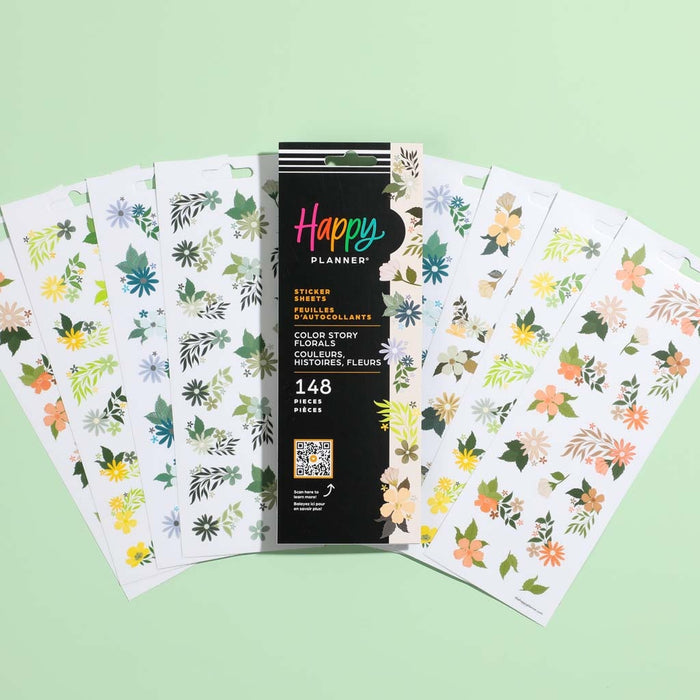 The Happy Planner 'Colour Story Florals' Sticker Book - 8 Sheets