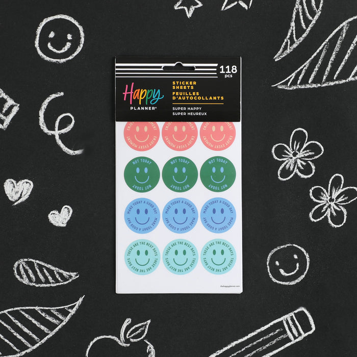 LAST STOCK! The Happy Planner 'Super Happy' Stickers - 5 Sheets