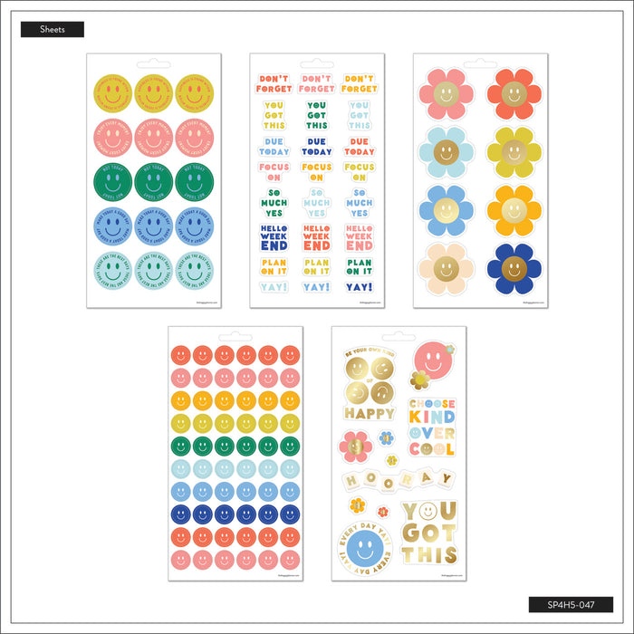 The Happy Planner 'Super Happy' Stickers - 5 Sheets