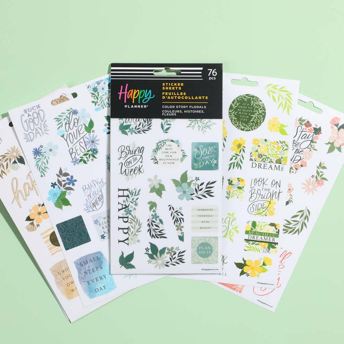 The Happy Planner 'Colour Story Florals' Stickers - 5 Sheets