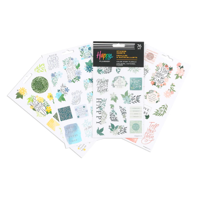 The Happy Planner 'Colour Story Florals' Stickers - 5 Sheets