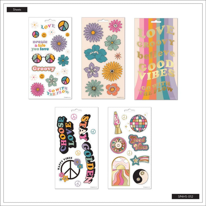 The Happy Planner 'Decades 70's' Stickers - 5 Sheets