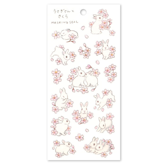 Schinako Moriyama Washi Paper Stickers - Rabbit & Sakura
