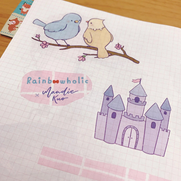 rainbowholic x Mandie Kuo A5 Washi Sticker Set - 2 Sheets - Fairy Tale