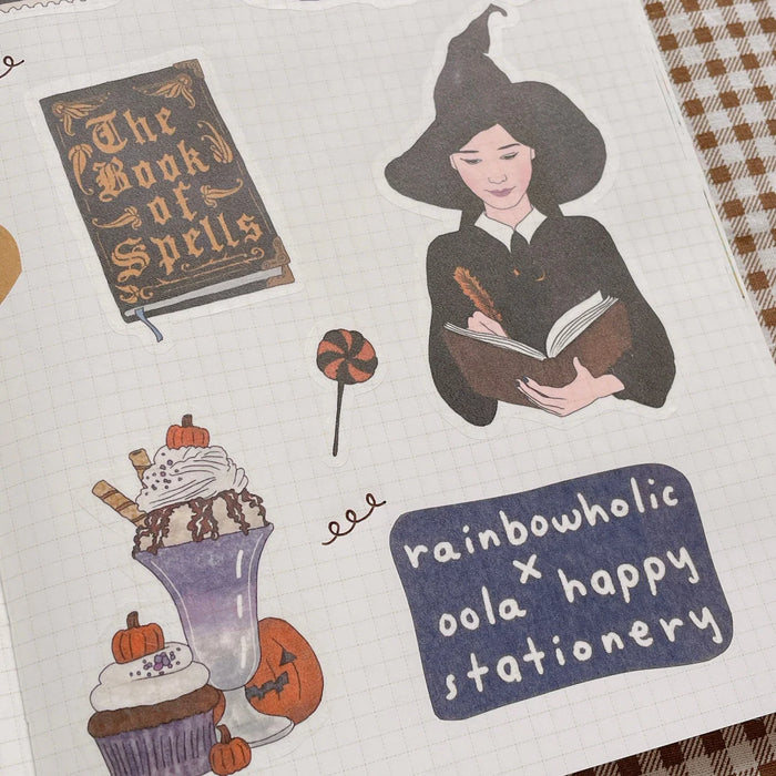 rainbowholic x Oola Happy Stationery A5 Washi Sticker Set - 2 Sheets - Autumn & Halloween