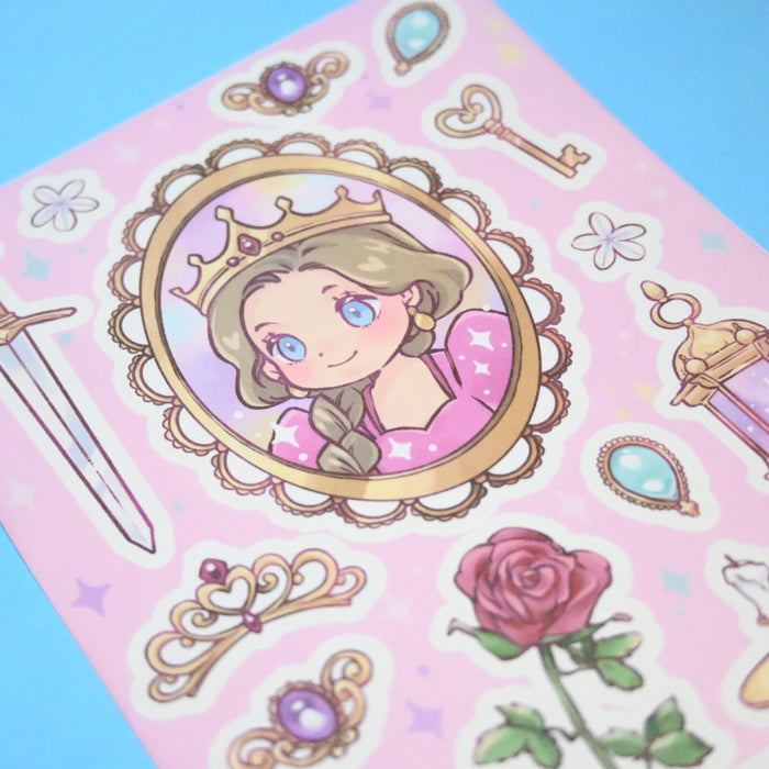 rainbowholic x Kate Paints A5 Washi Sticker Sheet - Princess