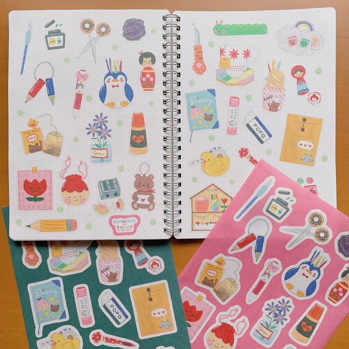 rainbowholic x Niina Aoki A5 Washi Sticker Set - 2 Sheets - Stationery Collection