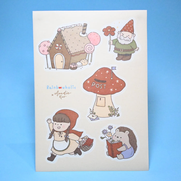 rainbowholic x Mandie Kuo A5 Washi Sticker Set - 2 Sheets - Dreamy Fairy Tale