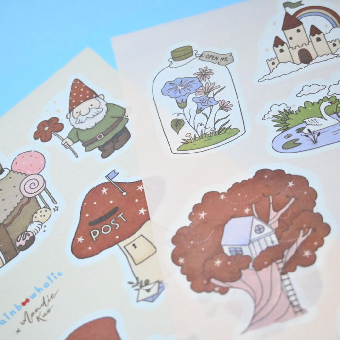rainbowholic x Mandie Kuo A5 Washi Sticker Set - 2 Sheets - Dreamy Fairy Tale