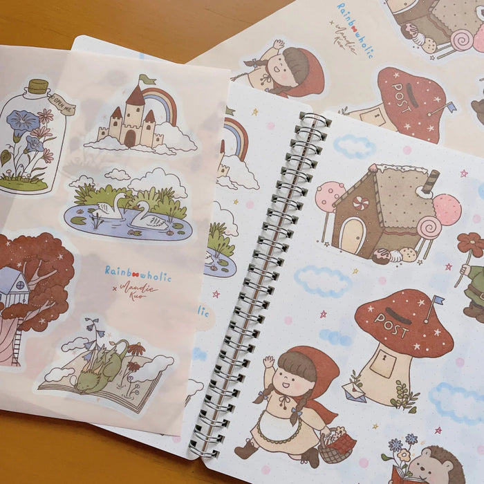 rainbowholic x Mandie Kuo A5 Washi Sticker Set - 2 Sheets - Dreamy Fairy Tale