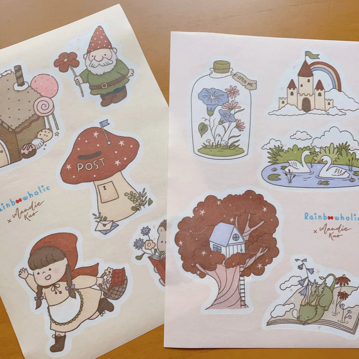 rainbowholic x Mandie Kuo A5 Washi Sticker Set - 2 Sheets - Dreamy Fairy Tale