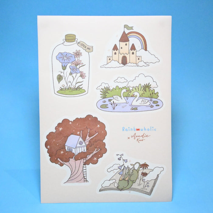 rainbowholic x Mandie Kuo A5 Washi Sticker Set - 2 Sheets - Dreamy Fairy Tale