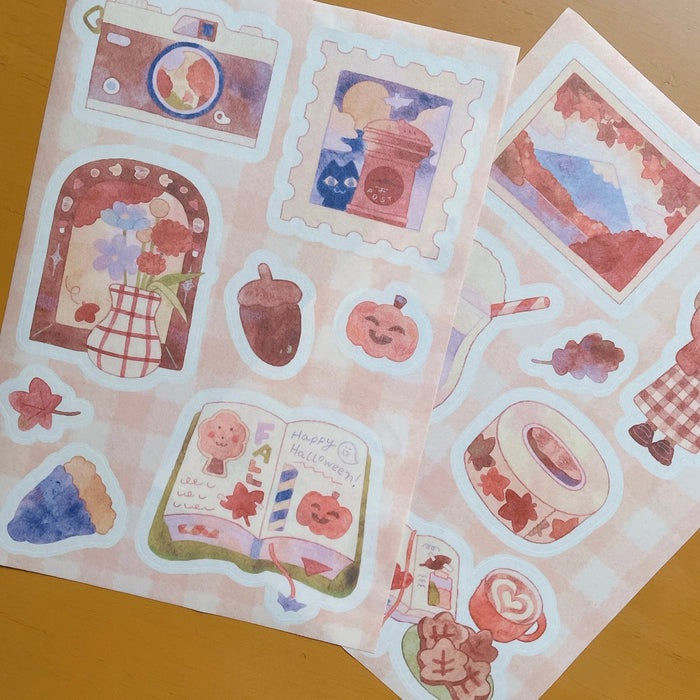 rainbowholic x Chichilittle A5 Washi Sticker Set - 2 Sheets - Autumn Crush