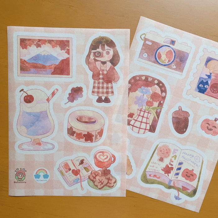 rainbowholic x Chichilittle A5 Washi Sticker Set - 2 Sheets - Autumn Crush