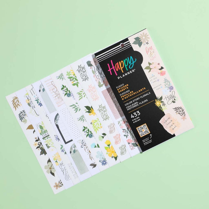 The Happy Planner CLASSIC Value Pack Stickers - Colour Story Florals - 30 Sheets
