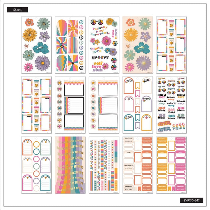 The Happy Planner CLASSIC Value Pack Stickers - Decades 70's - 30 Sheets